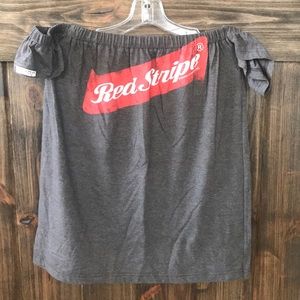 Poor Pitiful Pearl Red Stripe Oxy tee